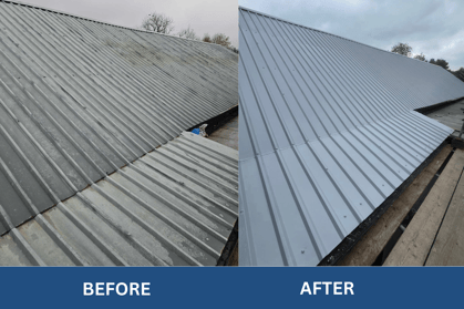 Metal Roof Coating Before and After (ACS)