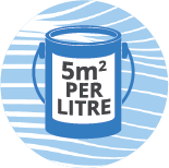 Consumption 5m2 per litre icon